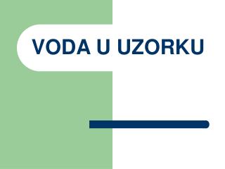 VODA U UZORKU