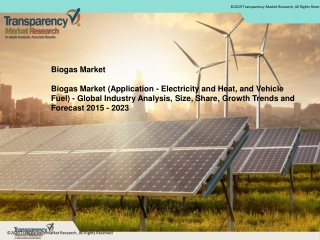 Biogas Market (Application - Electricity and Heat, and Vehicle Fuel) - Global Industry Analysis, Size, Share, Growth Tre