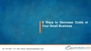 5 Ways to Decrease Costs at Your Small Business