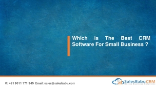 Which is The Best CRM Software For Small Business ?