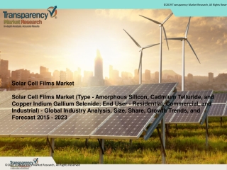 Solar Cell Films Market (Type - Amorphous Silicon, Cadmium Telluride, and Copper Indium Gallium Selenide; End User - Res