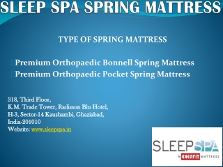 Benefits of Sleep Spa Bonnell and Pocket Spring Mattress