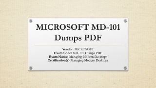 100% Real Microsoft MD-101 Dumps PDF Just One Step Far From You