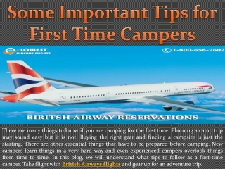 Some Important Tips for First Time Campers