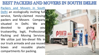 Packers and Movers in South Delhi
