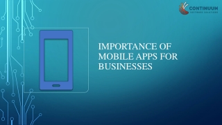 Importance of Mobile Apps for Businesses