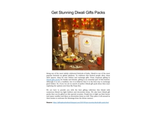 Get Stunning Diwali Gifts Packs