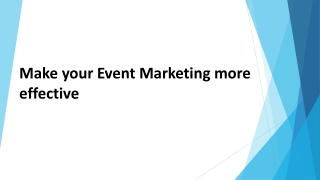 Make your Event Marketing more effective