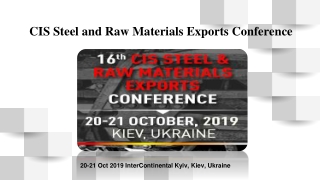 CIS Steel and Raw Materials Exports Conference