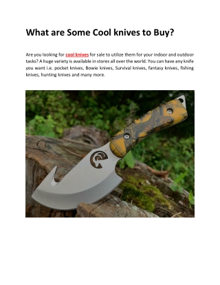 What are some cool knives to buy?