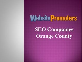 SEO Companies Orange County