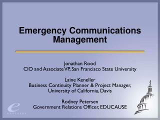 Emergency Communications Management