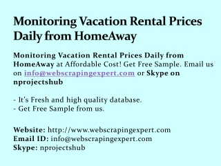 Monitoring Vacation Rental Prices Daily from HomeAway