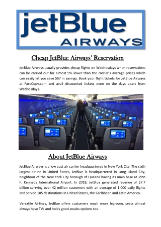 JetBlue Airways - JetBlue Airlines Flights | Farecopy.com