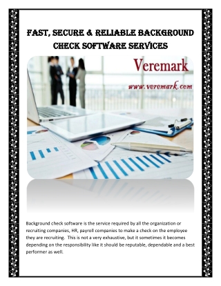 Fast, Secure & Reliable Background Check Software Services