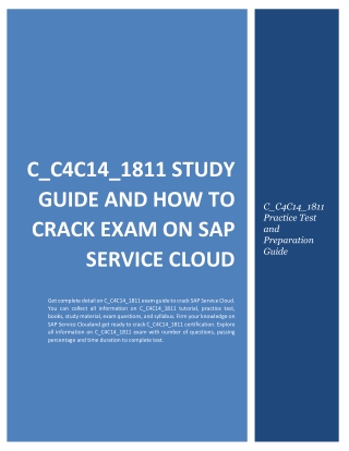 C_C4C14_1811 Study Guide and How to Crack Exam on SAP Service Cloud