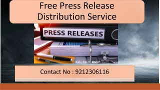 Free Press Release Distribution Services
