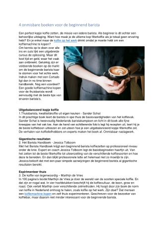 https://www.fortune.nl/ Leestips voor een beginnende Barista