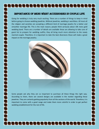 Importance of Mens Wrist Accessories in Couple Life