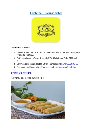 25% Off -I Rich Thai-Drummoyne - Order Food Online