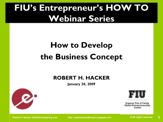FIU’s Entrepreneur’s HOW TO Webinar Series