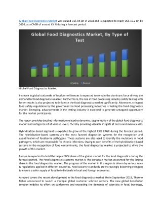 Global Food Diagnostics Market