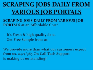 SCRAPING JOBS DAILY FROM VARIOUS JOB PORTALS