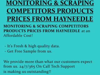 MONITORING & SCRAPING COMPETITORS PRODUCTS PRICES FROM HAYNEEDLE