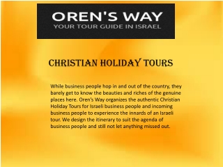 Christian Holiday Tours
