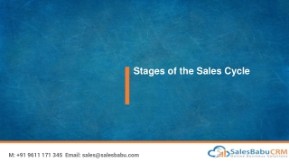 Stages of the Sales Cycle