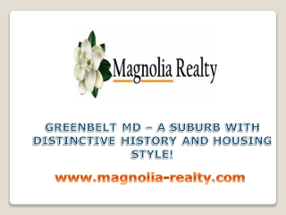 Greenbelt MD – A Suburb With Distinctive History and Housing Style!