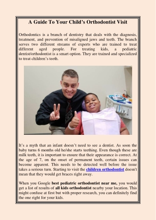 A Guide To Your Child’s Orthodontist Visit