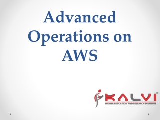 Advanced Operations on AWS