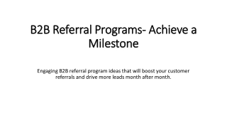 What is a B2B Referral Program?