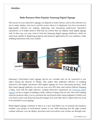 Make Business More Popular: Samsung Digital Signage