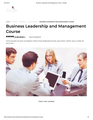 Business Leadership and Management Course - Edukite