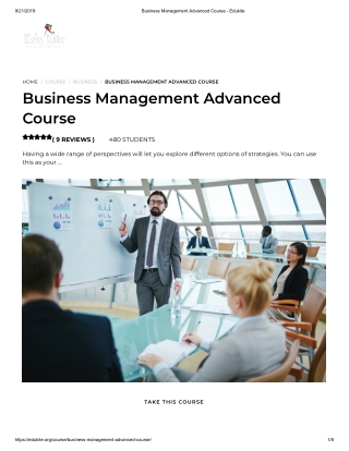 Business Management Advanced Course - Edukite