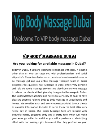 Body to Body Massage Dubai