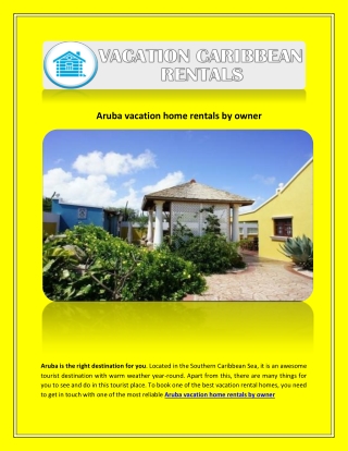 Aruba vacation home rentals by owner