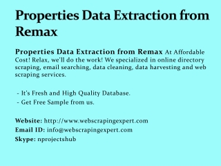 Properties Data Extraction from Remax