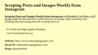 Scraping Posts and Images Weekly from Instagram