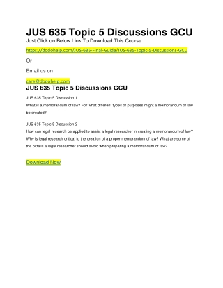 JUS 635 Topic 5 Discussions GCU