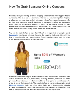 How To Grab Seasonal Online Coupons