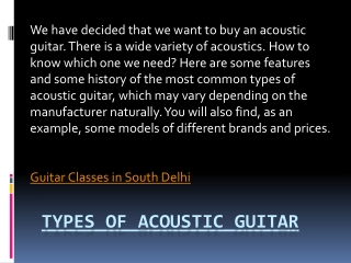 Types of Acoustic Guitar