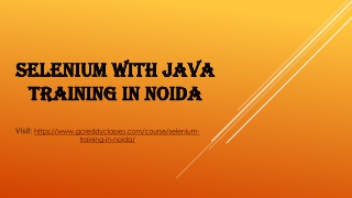 SELENIUM WITH JAVA TRAINING IN NOIDA