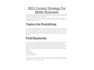 SEO Content Strategy For Better Business!