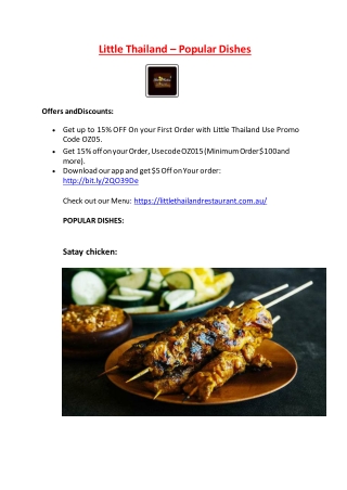 10% off - Little Thailand menu – Thai Restaurant Croydon Park Sydney