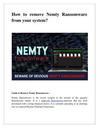 How to remove nemty ransomware from your system