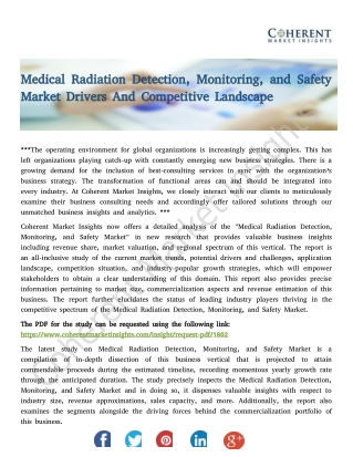 Medical Radiation Detection, Monitoring, and Safety Market Drivers And Competitive Landscape