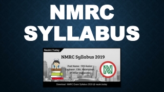 Download NMRC Syllabus 2019 | Noida Metro JE Exam Pattern